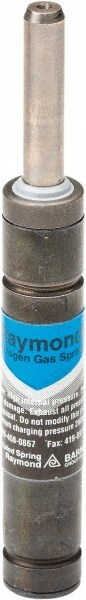 M6 Fill Port, M6 Mt Hole, 8mm Rod Diam, 19mm Diam, 125mm Max Stroke, Black Nitrogen Gas Spring Cylinder