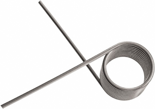 360&deg; Deflection Angle, 0.549" OD, 0.045" Wire Dia, 4 Coils, Torsion Spring - 0.359" Max Tool Size, 2 In/Lb Torque at Leg Length