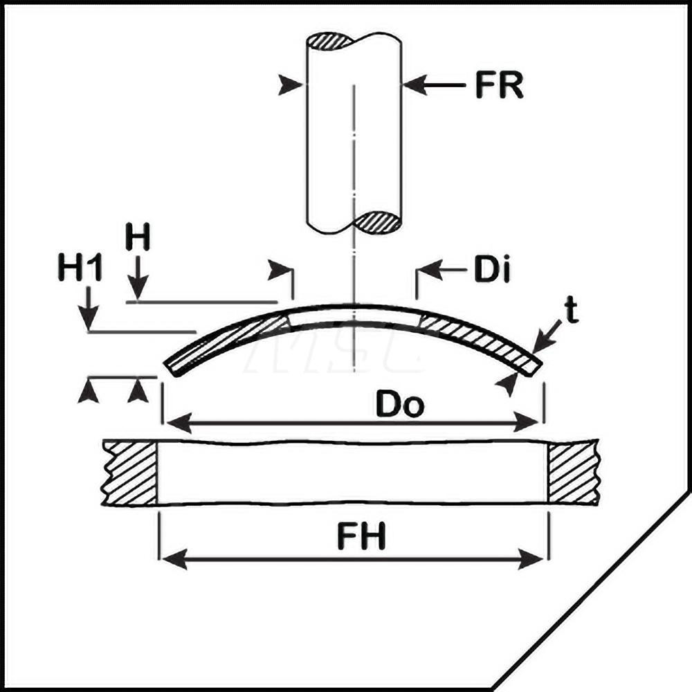 Associated Spring Raymond Curved Disc Spring 0.327" ID, 0.113" OAH