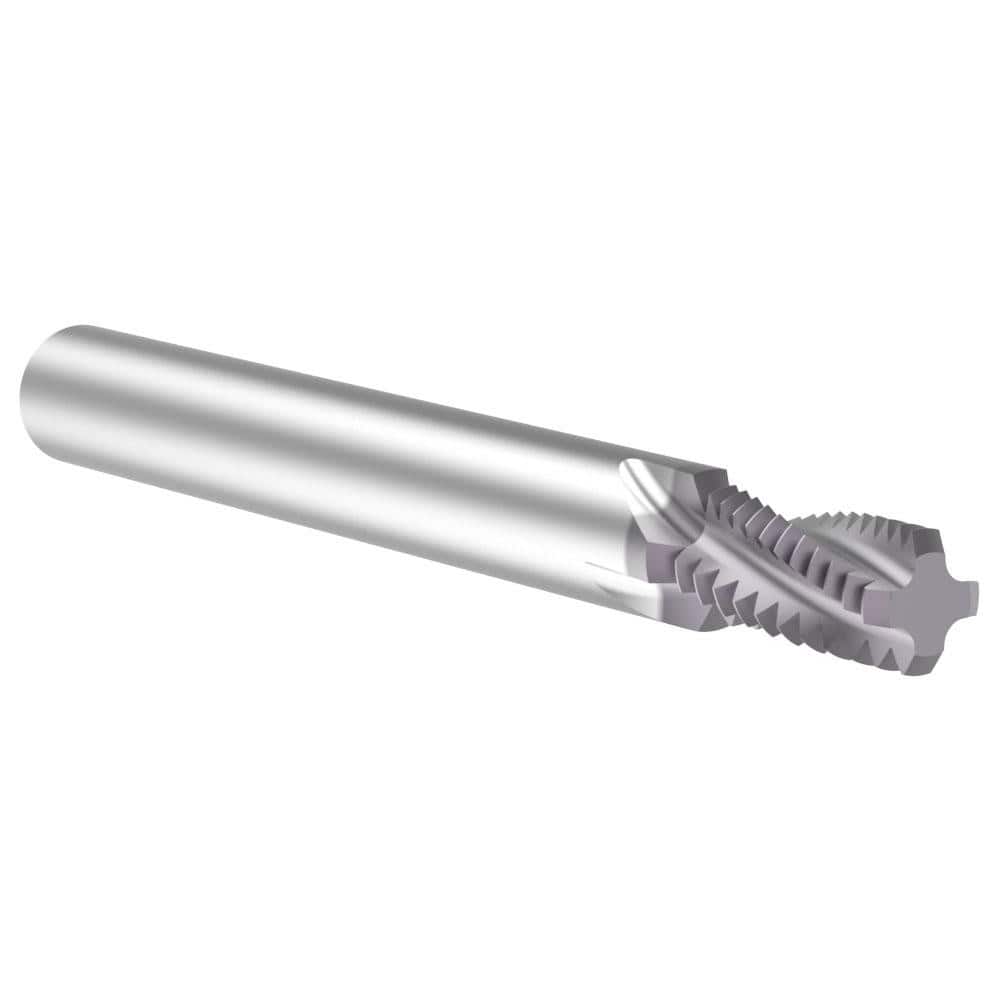 Allied Machine and Engineering TM18NPTF Helical Flute Thread Mill: 1/4 & 3/8, Internal & External, 4 Flute, 0.312" Shank Dia, Solid Carbide 
