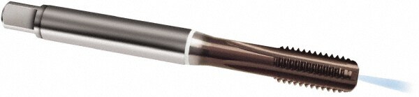 Spiral Point Tap: M5 x 0.8, Metric, 4 Flutes, Modified Bottoming, 6HX, Cobalt, TiAlN Finish