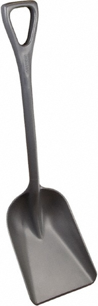 One-Piece Regrind Shovel, 10.2", Gray - Polypropylene D-Grip Handle