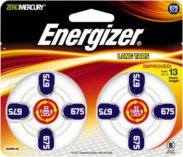 Energizer. AZ675DP-8 Hearing Aid Battery: Size 675, Zinc Air 