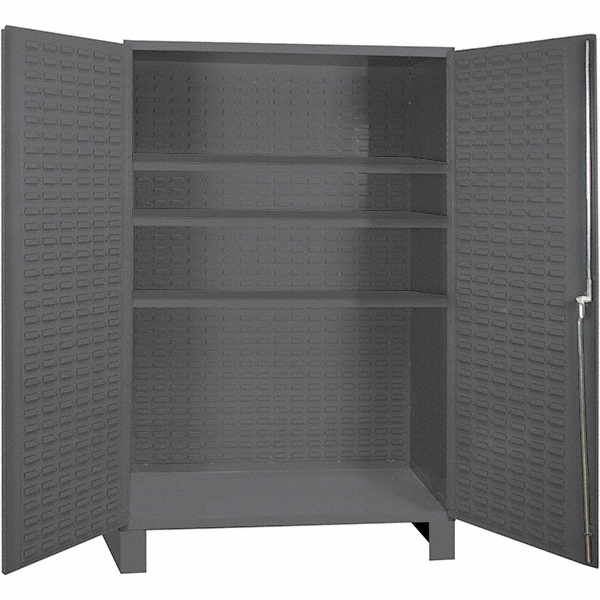 Durham 3 Shelf Locking Storage Cabinet - Steel, 60" Wide x 24" Deep x 84" High, Gray | Part #SSC602484BDLP3S