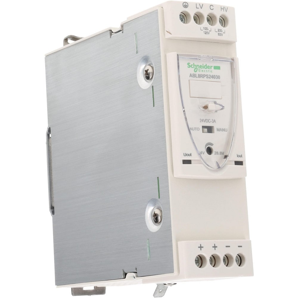 72 Watt, 3 Amp, 100 to 120 VAC, 200 to 500 VAC Input, 24 VDC Output, DIN Rail Power Supply