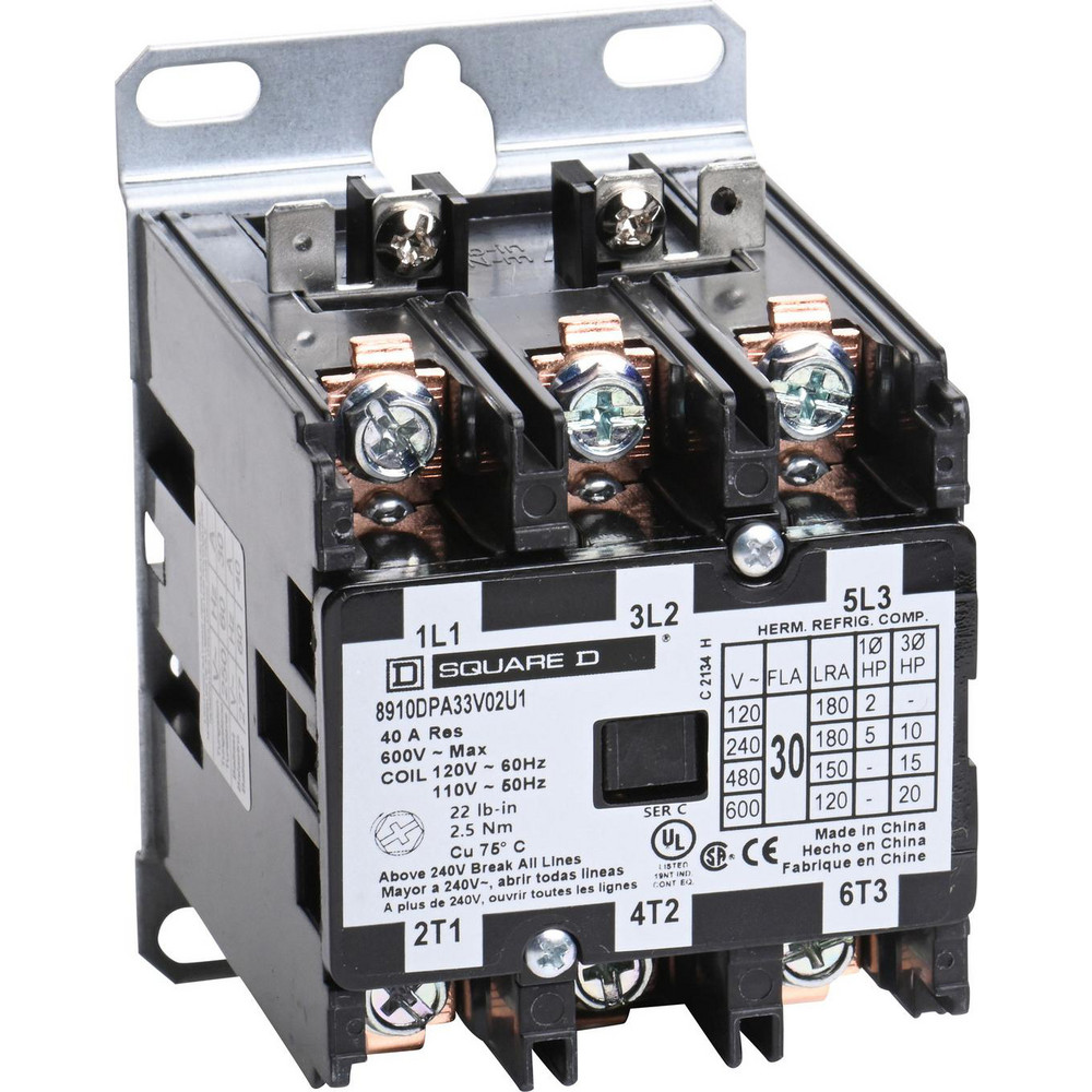 Square D - 3 Pole, 30 Amp Inductive Load, Definite Purpose Contactor ...