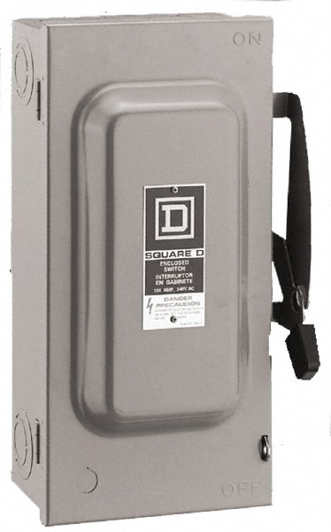 Square D D222N Safety Switch: NEMA 1, 60 Amp, 240V, Fused 