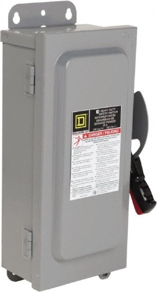 Square D H361AWKVW Safety Switch: NEMA 12 & 3R, 30 Amp, 600VAC/VDC, Fused Image