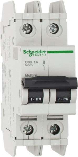 Schneider Electric 60152 1 Amp, 125 VDC, 240 VAC, 60 VDC, 1 Pole, DIN Rail Mount, Fixed Mount Miniature Circuit Breaker Image