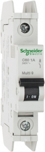 Schneider Electric 60118 1 Amp, 125 VDC, 240 VAC, 60 VDC, 1 Pole, DIN Rail Mount, Fixed Mount Miniature Circuit Breaker Image