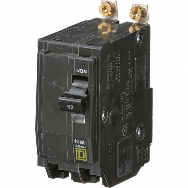 Square D QOB260 60 Amp, 240 VAC, 2 Pole, Bolt On Miniature Circuit Breaker Image