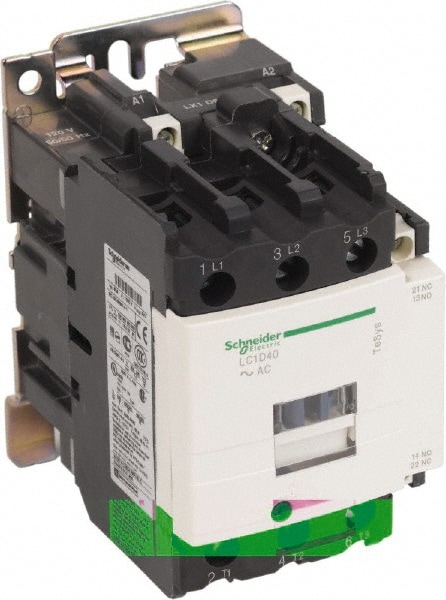 Schneider Electric LC1D40G7 IEC Contactor: 3 Poles, NC & NO Image