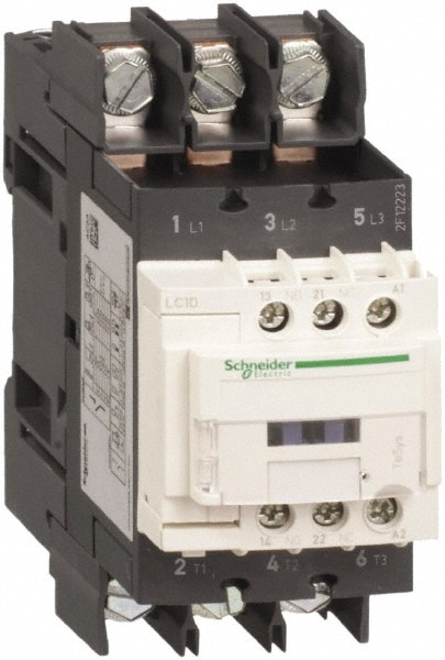 Schneider Electric LC1D40A6B7 IEC Contactor: 3 Poles, NC & NO Image