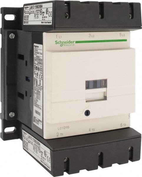 Schneider Electric LC1D115M7 IEC Contactor: 3 Poles, NC & NO 