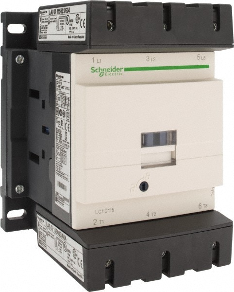 Schneider Electric LC1D115M7 IEC Contactor: 3 Poles, NC & NO Image