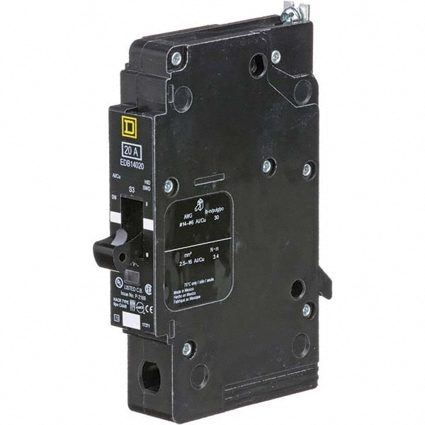 Square D EDB14020 20 Amp, 277 V, 1 Pole, Bolt On Miniature Circuit Breaker Image