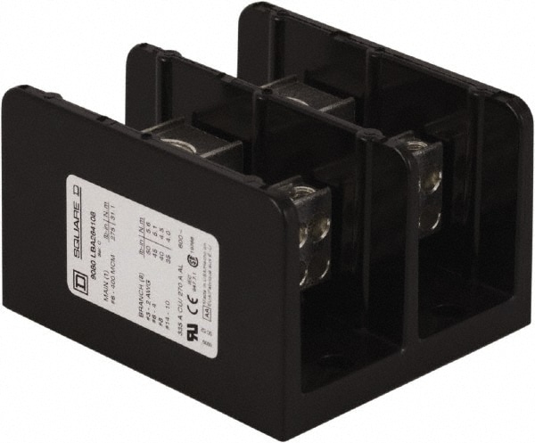 2 Poles, 270 (Aluminium), 335 (Copper) Amp, Phenolic Power Distribution Block