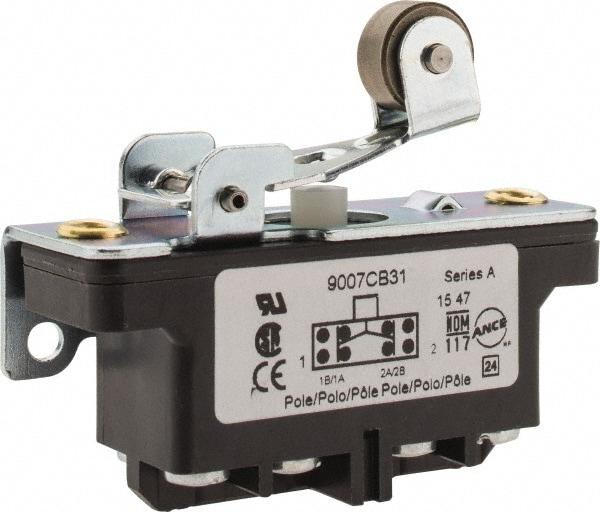 Square D 9007CB31 General Purpose Limit Switch: DPDT, 2NC/2NO, Roller Plunger, Side Image