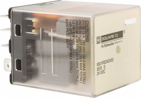 Square D 8501RSD43V53 Electromechanical Plug-in General Purpose Relay Image