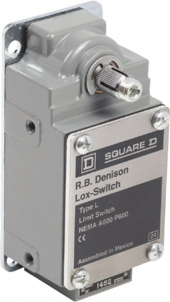 Square D L100WNS2M26 General Purpose Limit Switch: DPST, 2NO, Rotary Spring Return, Side Image