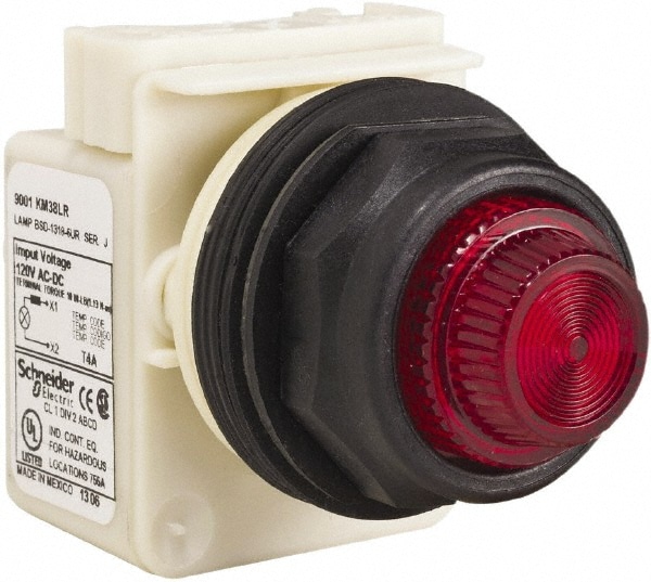 Schneider Electric 9001SKP38LRR31 120 V Red Lens LED Indicating Light Image