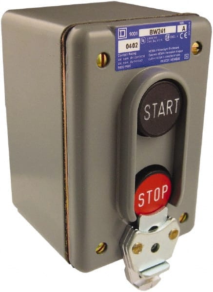 Schneider Electric 9001BW241 Push-Button Control Station: Momentary, NO/NC, Start & Stop 