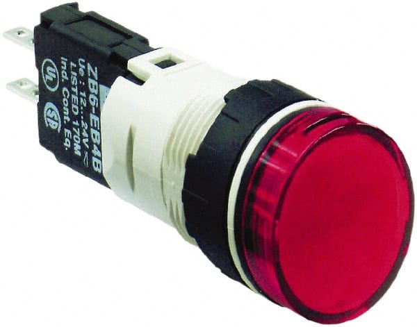 Schneider Electric XB6AV4BB 12-24 VAC/VDC Red Lens LED Pilot Light 