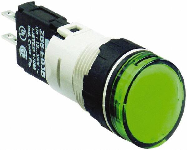 Schneider Electric XB6AV3BB 12-24 VAC/VDC Green Lens LED Pilot Light 