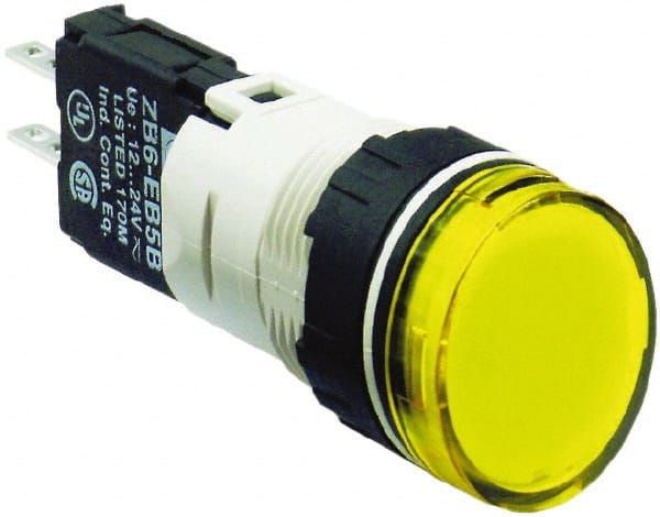 Schneider Electric XB6AV5BB 12-24 VAC/VDC Yellow Lens LED Pilot Light 