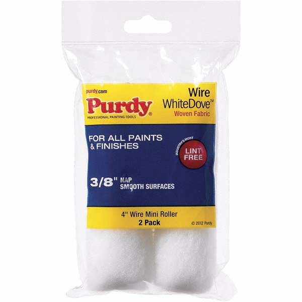 Paint Roller Cover: 3/8" Nap, 4" Wide - Smooth to Semi-Smooth Texture, Dralon & High Density Polyester