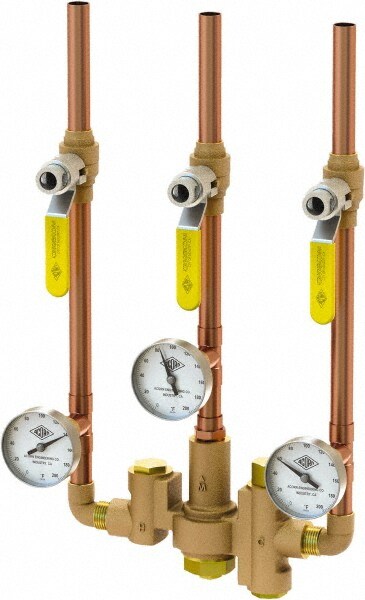 Water Mixing Valves & Units; Pipe Size: 1/2 (Inch); Flow Rate: 9.8 GPM @ 30 psi ; End Connections: NPT ; Maximum Working Pressure (psi): 125