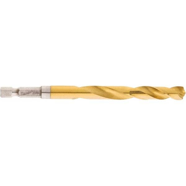 Mechanics Drill Bit: 23/64" Dia, 1350, High Speed Steel, Hex Shank, Split Point