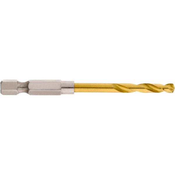 Mechanics Drill Bit: 11/64" Dia, 135 ° Point, High Speed Steel, Hex Shank, Split Point