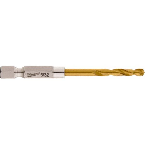 Mechanics Drill Bit: 5/32" Dia, 135 ° Point, High Speed Steel, Hex Shank, Split Point