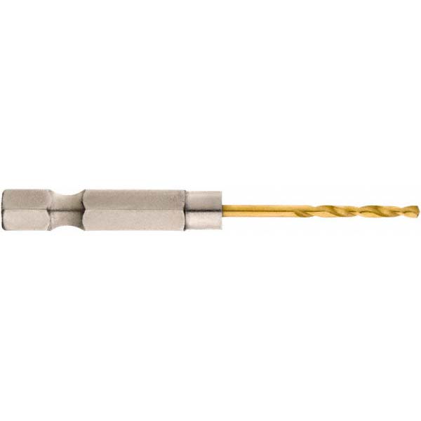 Mechanics Drill Bit: 5/64" Dia, 135 ° Point, High Speed Steel, Hex Shank, Split Point