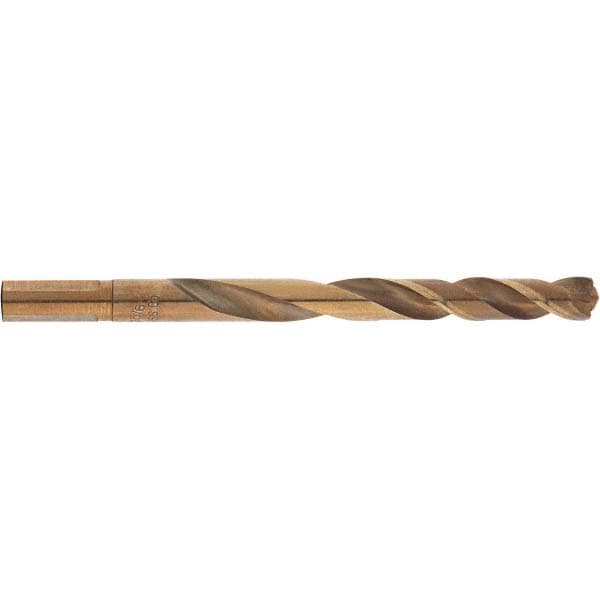 Mechanics Drill Bit: 31/64" Dia, 1350, Cobalt, Weldon Shank, Split Point