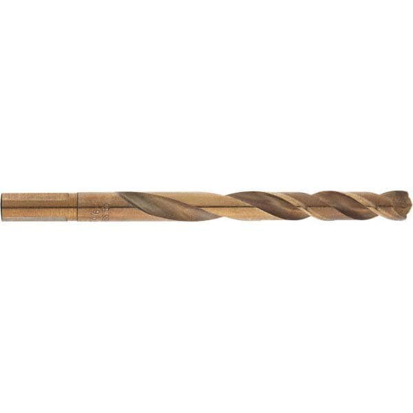 Mechanics Drill Bit: 11/32" Dia, 1350, Cobalt, Weldon Shank, Split Point