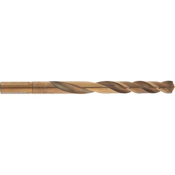 Mechanics Drill Bit: 17/64" Dia, 135 ° Point, Cobalt, Weldon Shank, Split Point