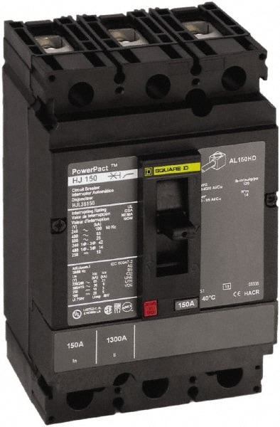 Square D HGL36050 50 Amp, 250 VDC, 600 VAC, 3 Pole, Panel Mount Molded Case Circuit Breaker Image