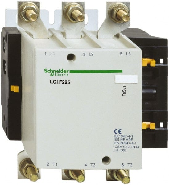 Schneider Electric LC1F225 IEC Contactor: 3 Poles 