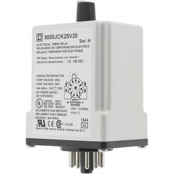 Square D 9050JCK25V20 DPDT Time Delay Relay Image