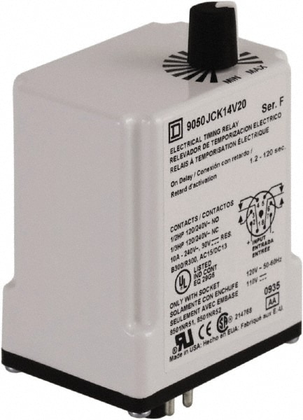 Square D 9050JCK14V20 DPDT Time Delay Relay Image