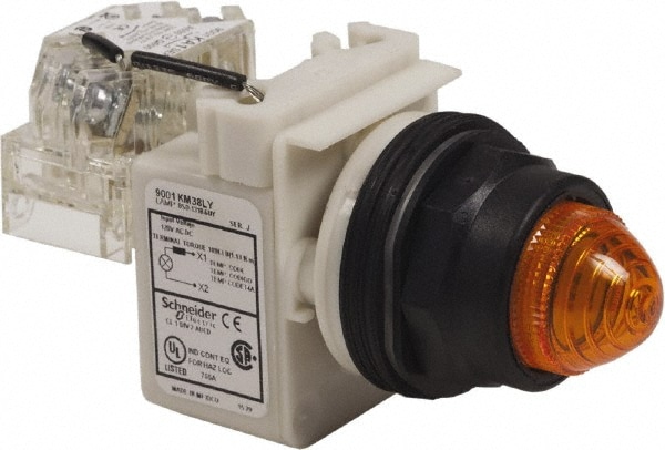 Schneider Electric 9001SKT38LYA9 120 V Amber Lens LED Pilot Light Image