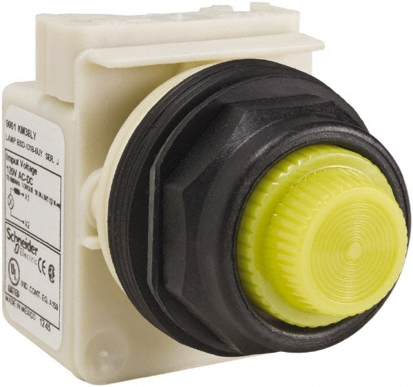 Schneider Electric 9001SKP38LYY31 120 V Yellow Lens LED Indicating Light Image