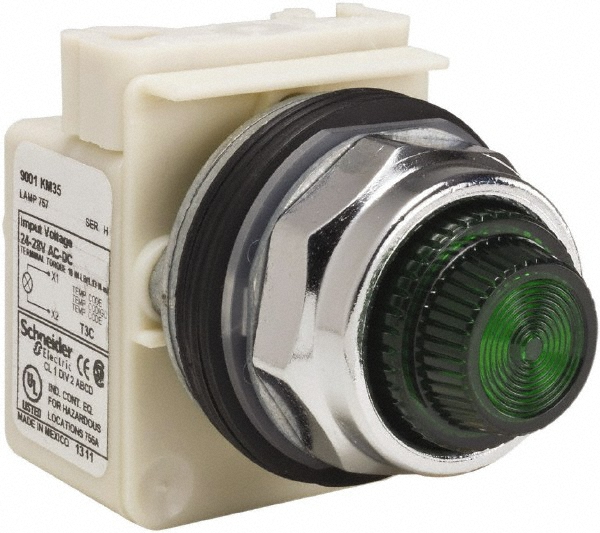 Schneider Electric 9001KP35G31 28 V Green Lens Indicating Light Image