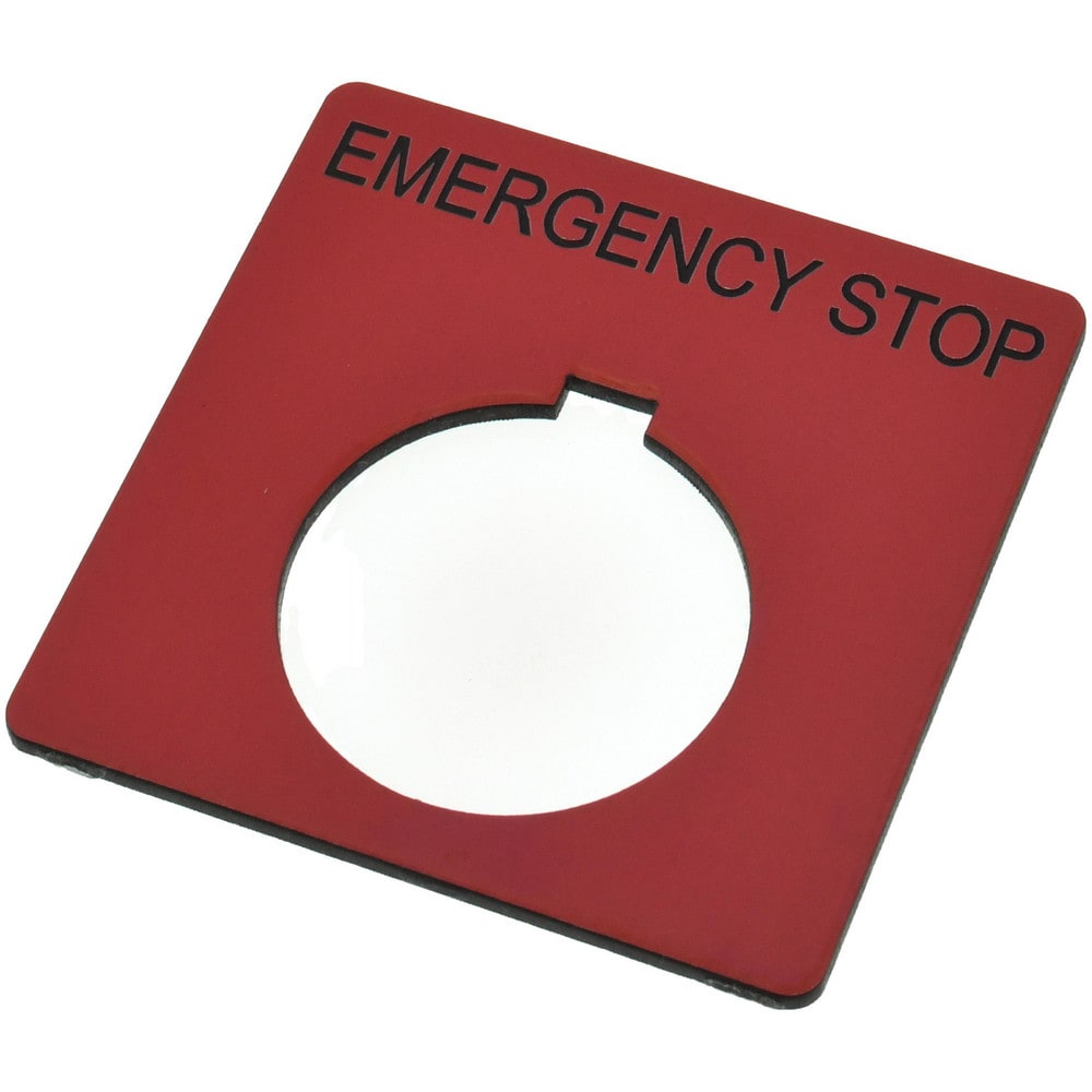 Square, Plastic Legend Plate - Emergency Stop
