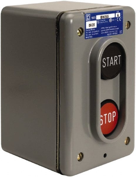 Schneider Electric 9001BW255 Push-Button Control Station: Maintained, 2NO, Start & Stop 
