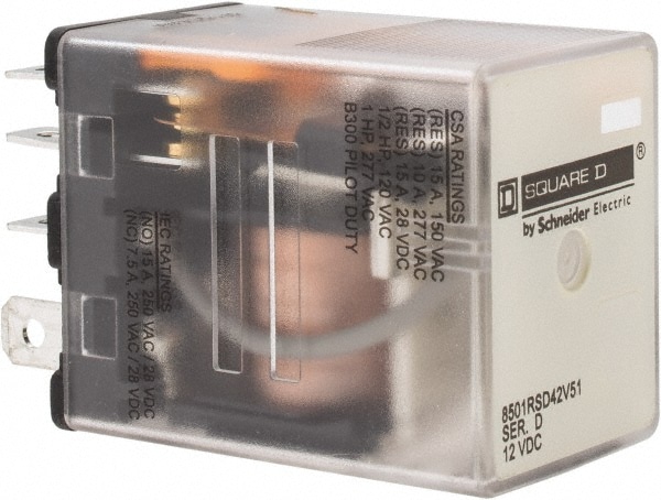 Square D 8501RSD42V51 Electromechanical Plug-in General Purpose Relay Image