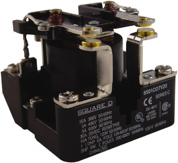 Square D 8501CO7V04 1-1/2 hp, 10 VA Power Rating, Electromechanical Screw Clamp General Purpose Relay Image