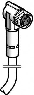 Telemecanique Sensors XZCP1041L2 4 Amp, M8 4 Pin Elbowed Female Cordset Sensor and Receptacle Image